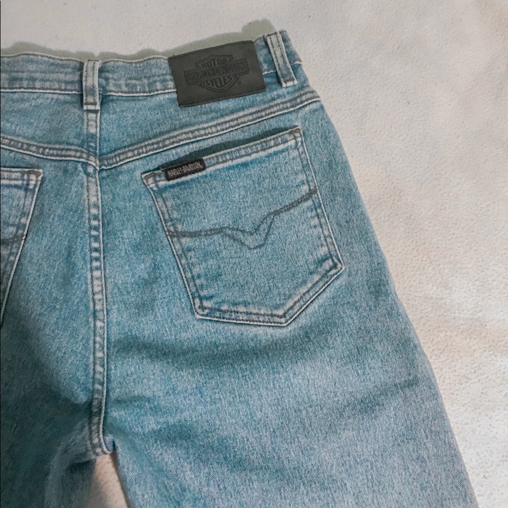 vintage harley davidson straight leg mom jeans